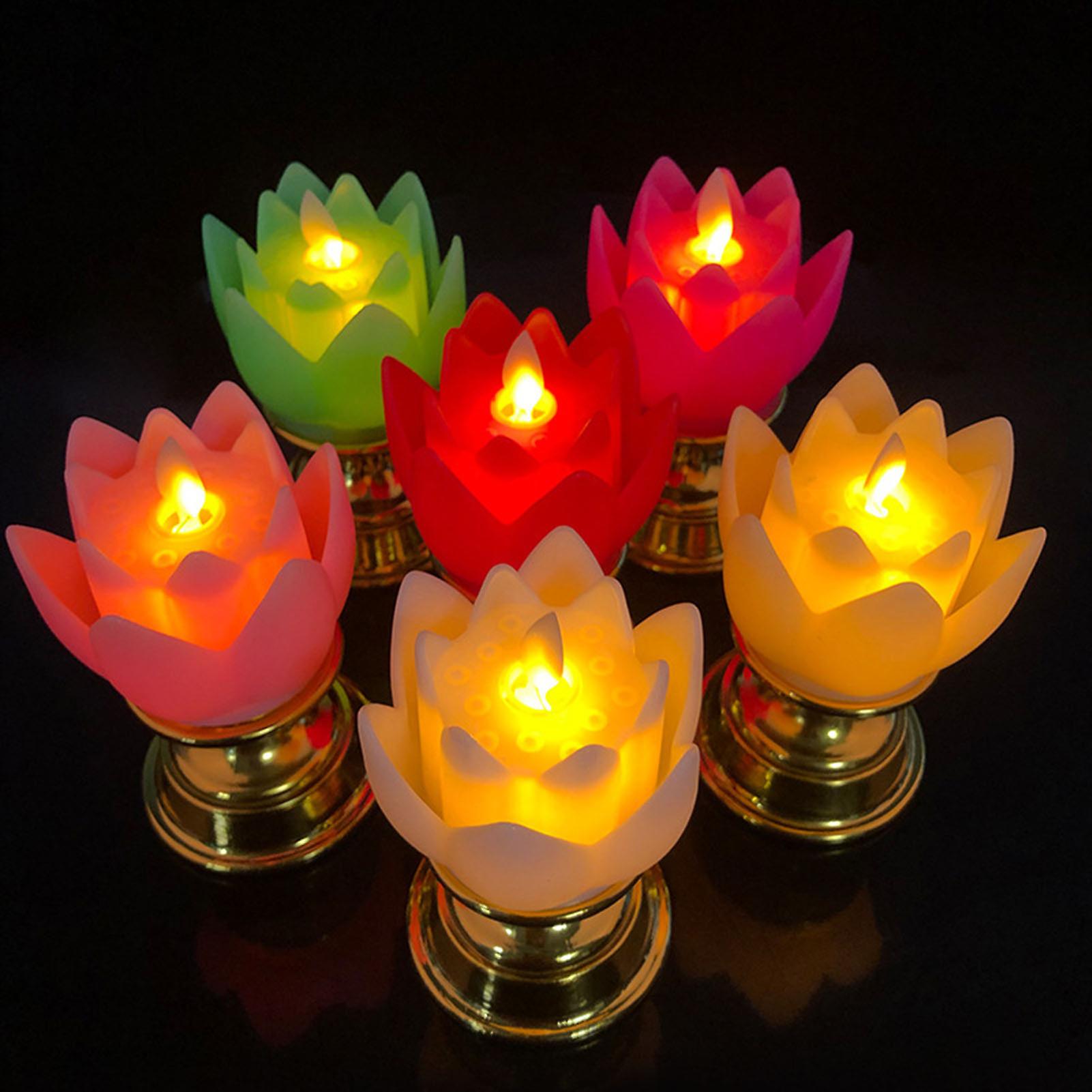 Budha Decoration，LED Lotus Lamp Colorful Lotus Lamp Light Buddha Lamp Premium Quality