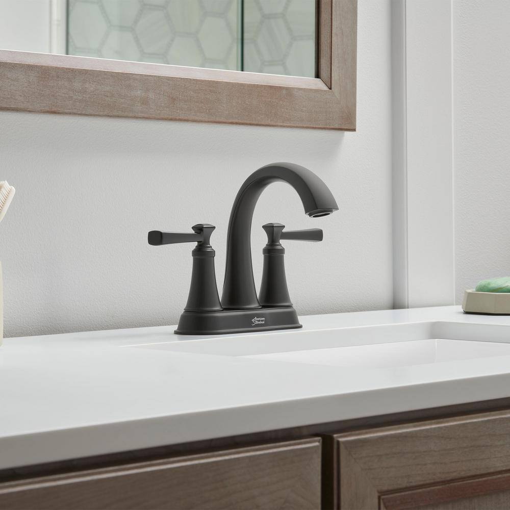 American Standard Rumson 4 in. Centerset Bathroom Faucet and Single-Handle 1-Spray Tub and Shower Faucet in Matte Black (Valve Included) RumsonTSCntrMB