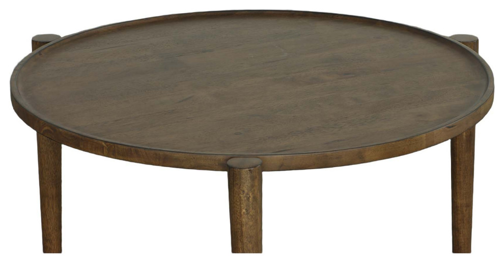 Harlowe Round Cocktail Table  Walnut Brown   Transitional   Coffee Tables   by Progressive Furniture  Houzz