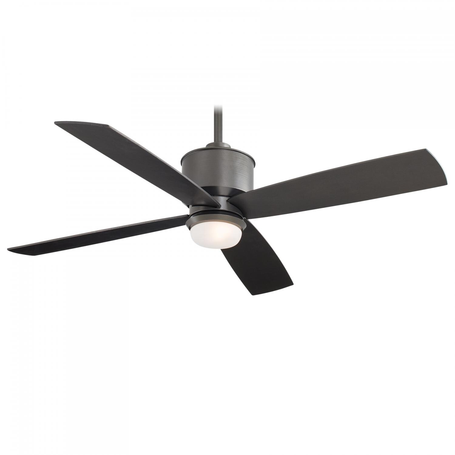 Minka-Aire Strata 52-Inch 4-Blade LED Ceiling Fan in Smoked Iron Finish W/ Smoked Iron Finish Blades and Etched Opal Glass