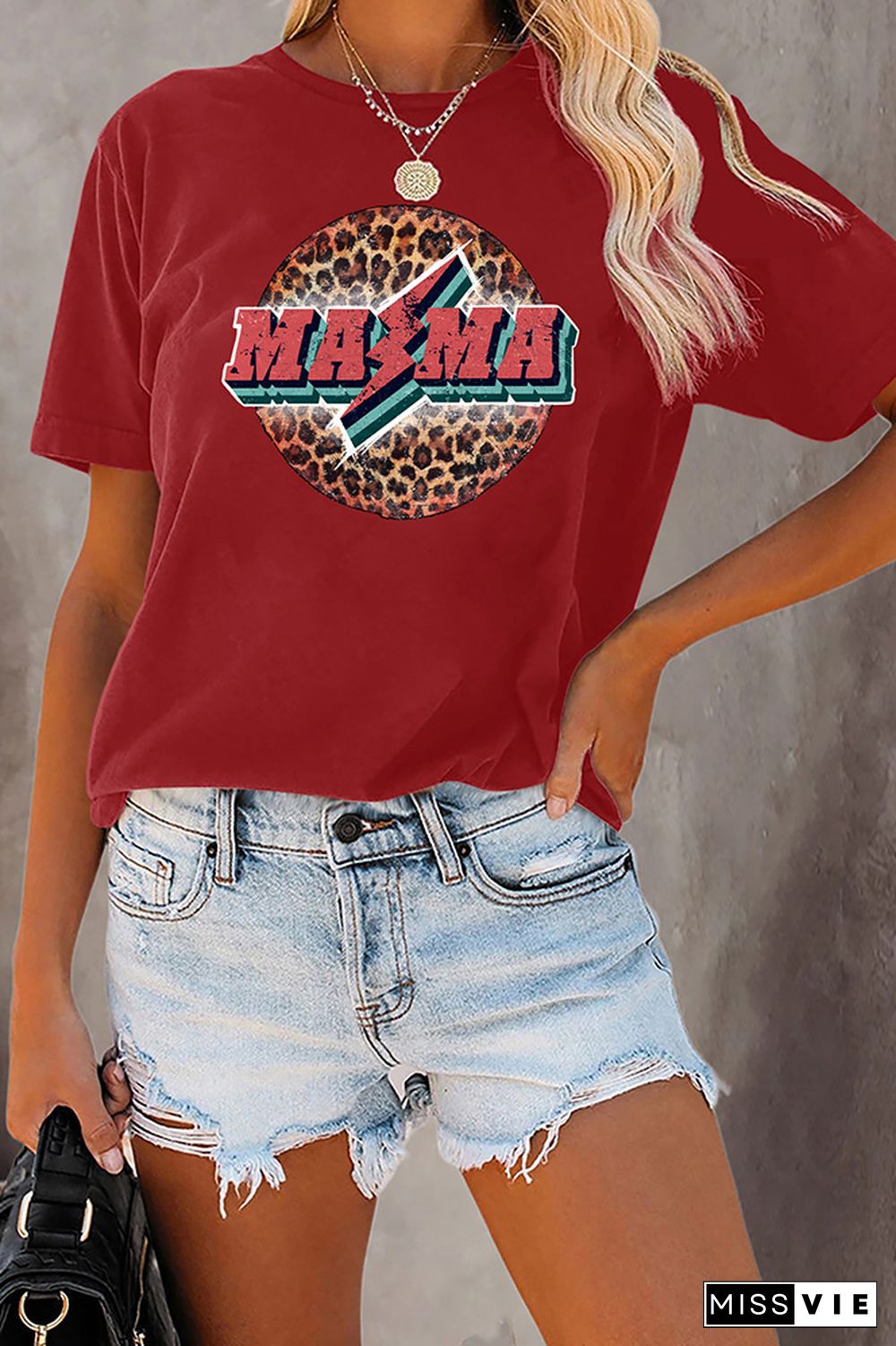 Retro Mama Leopard Graphic Tee