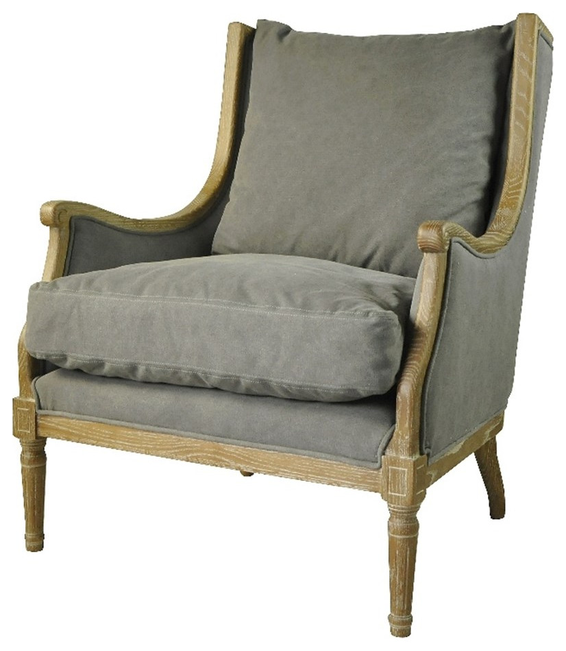 American Home Classic Warren Chair in Frost Gray Linen (Seat Height is 19 quot)   French Country   Armchairs And Accent Chairs   by Homesquare  Houzz