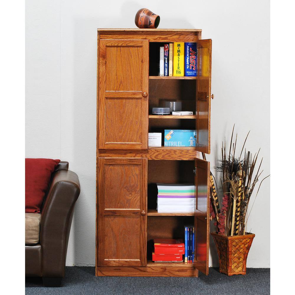 Concepts In Wood 72 in. Oak Wood 5-shelf Standard Bookcase with Adjustable Shelves KT613B-3072-D