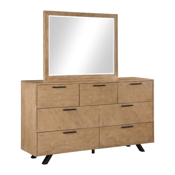 Justine Light Honey Brown and Grey 4-piece Bedroom Set - - 36964671