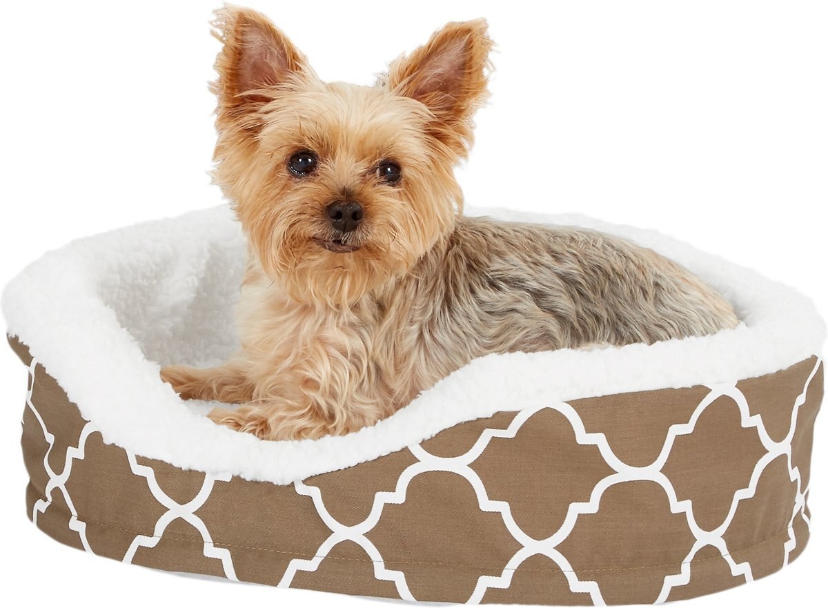 MidWest QuietTime Defender Orthopedic Bolster Cat and Dog Bed w/Removable Cover， Brown