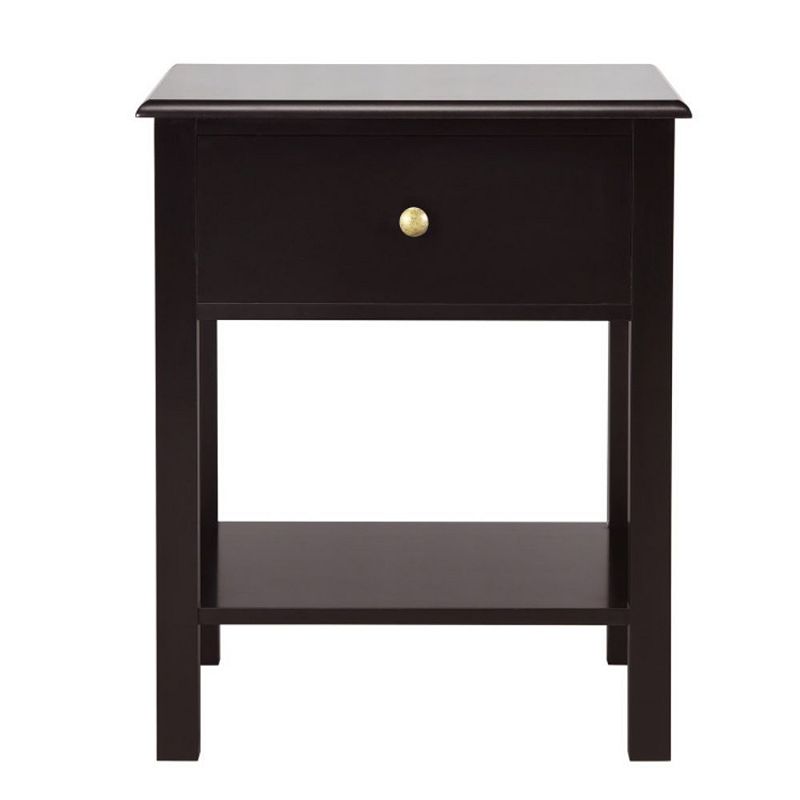 Hivago Nightstand End Table with Drawer and Shelf