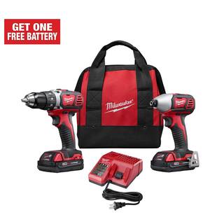 MW M18 18V Lithium-Ion Cordless Drill DriverImpact Driver Combo Kit (2-Tool) W Two 1.5Ah Batteries Charger Tool Bag 2691-22