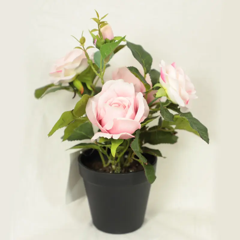 Decor Garden Supplies Green Plant Artificial Tree Decorative Pink Rose Flower Artificial Bonsai Rose Tree