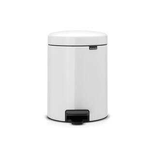 Brabantia NewIcon 1.3 Gal. White Steel Step-On Trash Can 112065