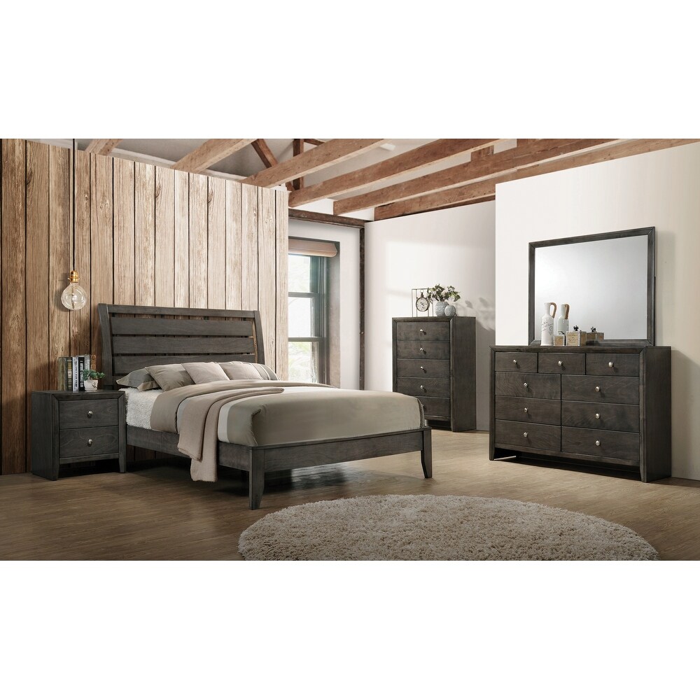 Crawley Mod Grey 2 piece Panel Bedroom Set with Dresser