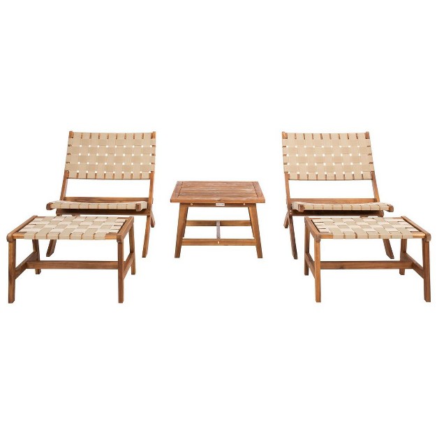 Darryl Patio Outdoor Chair And Ottoman Set Safavieh