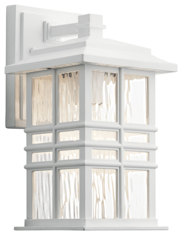 Kichler 49829 Beacon Square 1 Light 12 quotTall Outdoor Wall Sconce   Asian   Outdoor Wall Lights And Sconces   by Buildcom  Houzz