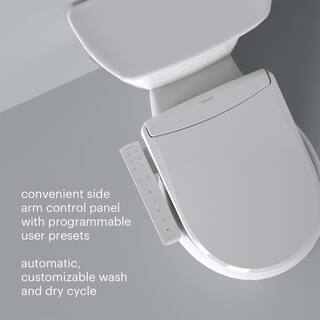 Brondell Swash Thinline T22 Luxury Electric Side Controlled Bidet Seat for Round Toilets in White T22-RW