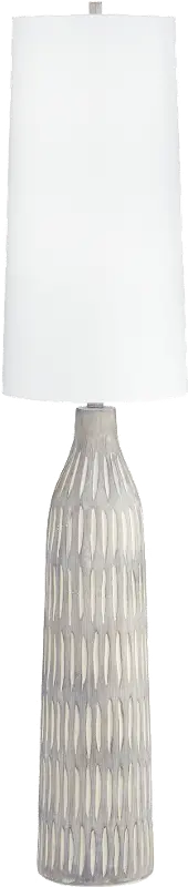 Natural White and Gray Carved Resin Floor Lamp - Stonewall