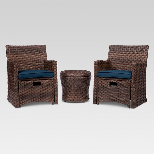 Halsted 5pc Wicker Small Space Patio Furniture Set