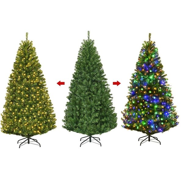 Gymax 59FT PreLit Christmas Tree Hinged Artificial Tree w/ Metal