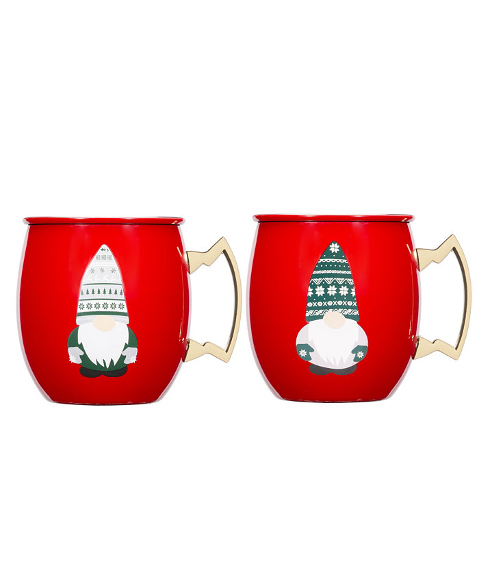 Cambridge Gnome Holiday Moscow Mule Mugs Set of 2