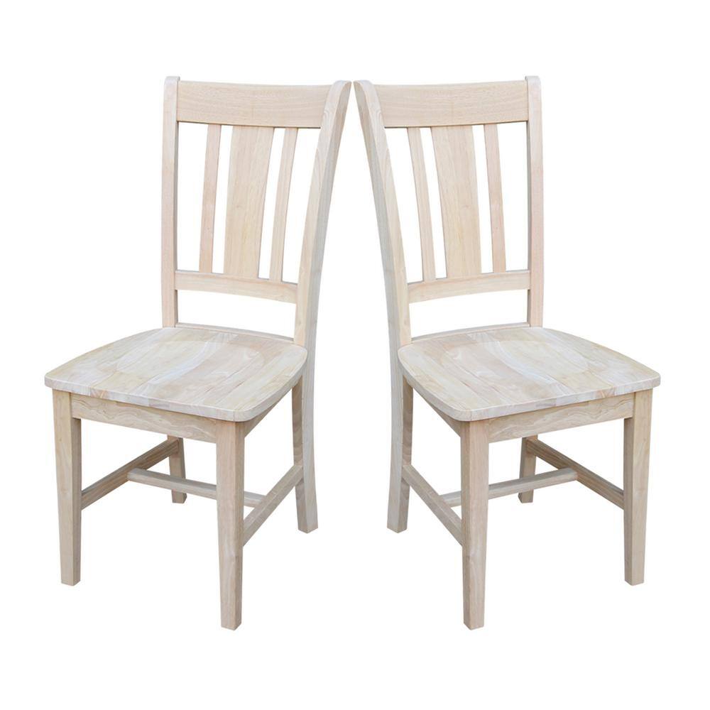 International Concepts San Remo Unfinished Wood Slat Back Dining Chair (Set of 2) C-10P