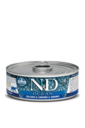 Farmina NandD Sea Bass， Sardine and Shrimp Canned Cat Food