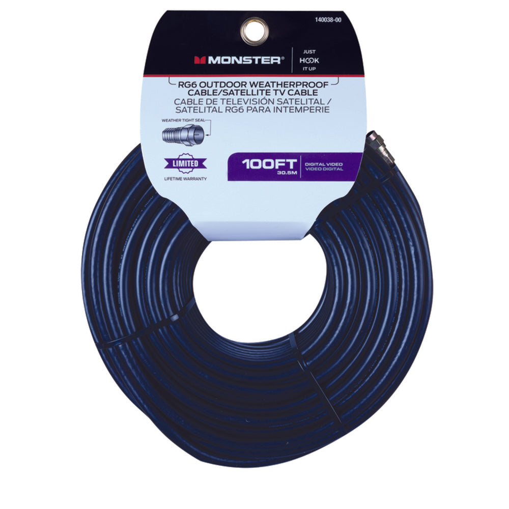 CABLE COAX RG6 100' BLK