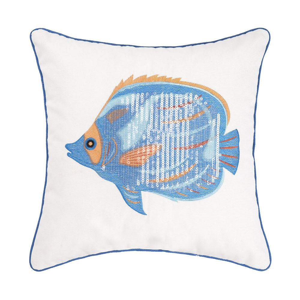 CandF Home Tropical Galapagos Fish Throw Pillow