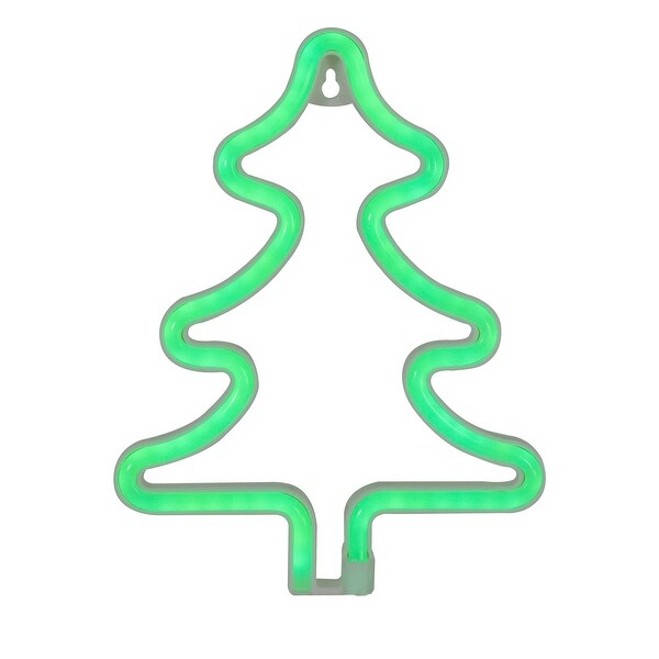 9.5 Green Christmas Tree LED Neon Style Window Silhouette