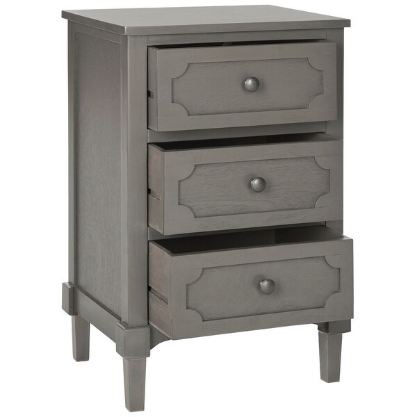 SAFAVIEH Rosaleen Grey 3-Drawer Storage Side Chest - 16.9