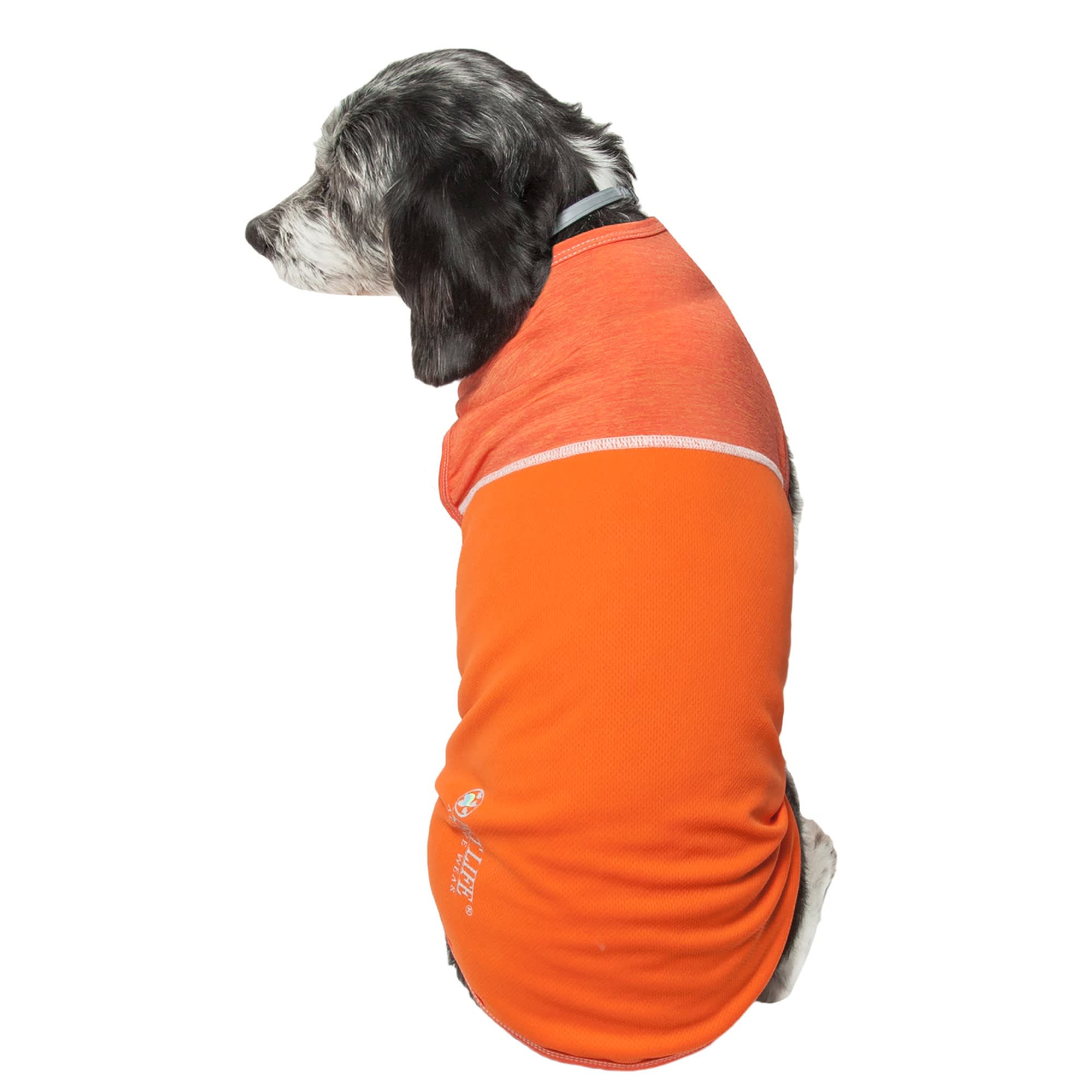 Pet Life Active Aero-Pawlse Heathered Orange Quick-Dry Dog Tank Top T-Shirt， X-Small