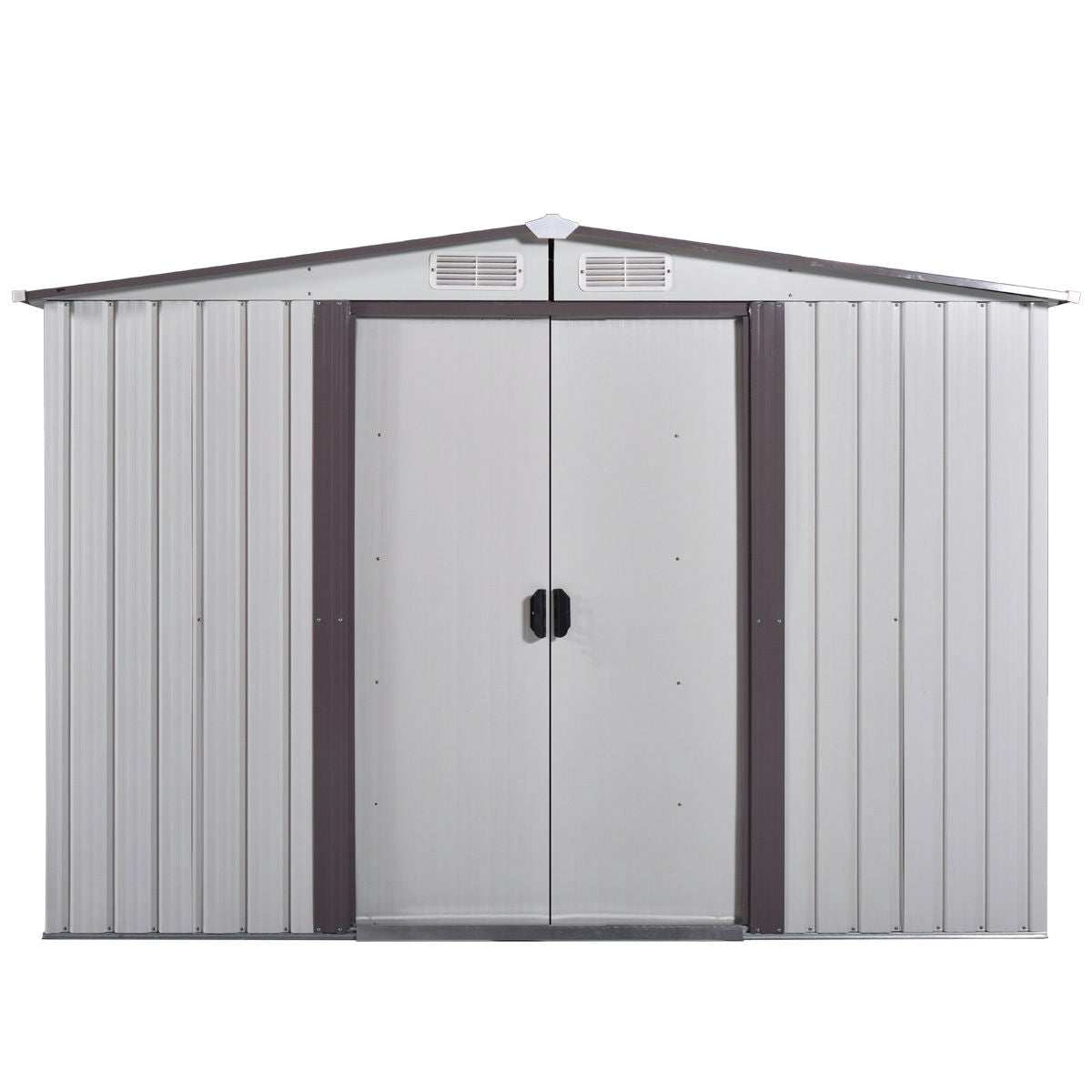 Jaxpety 8' x 8' Outdoor Storage Shed Steel Garden Utility Tool Backyard Building Garage