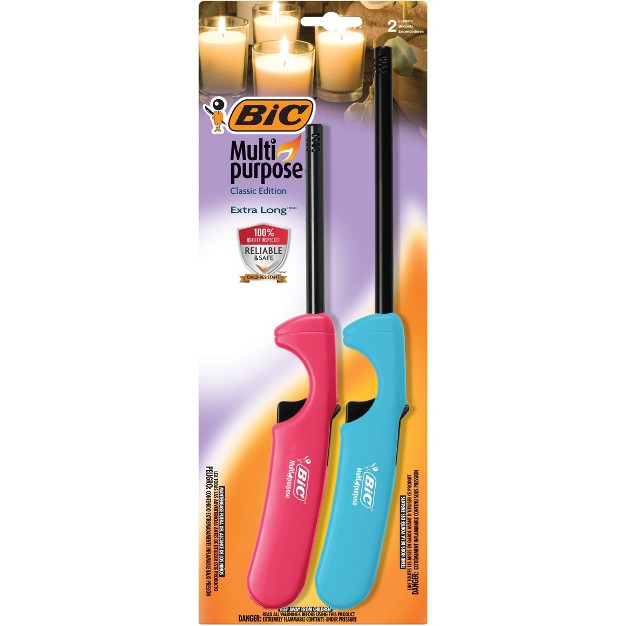 Bic Multi purpose Classic Edition And Extra Long Lighters 2ct