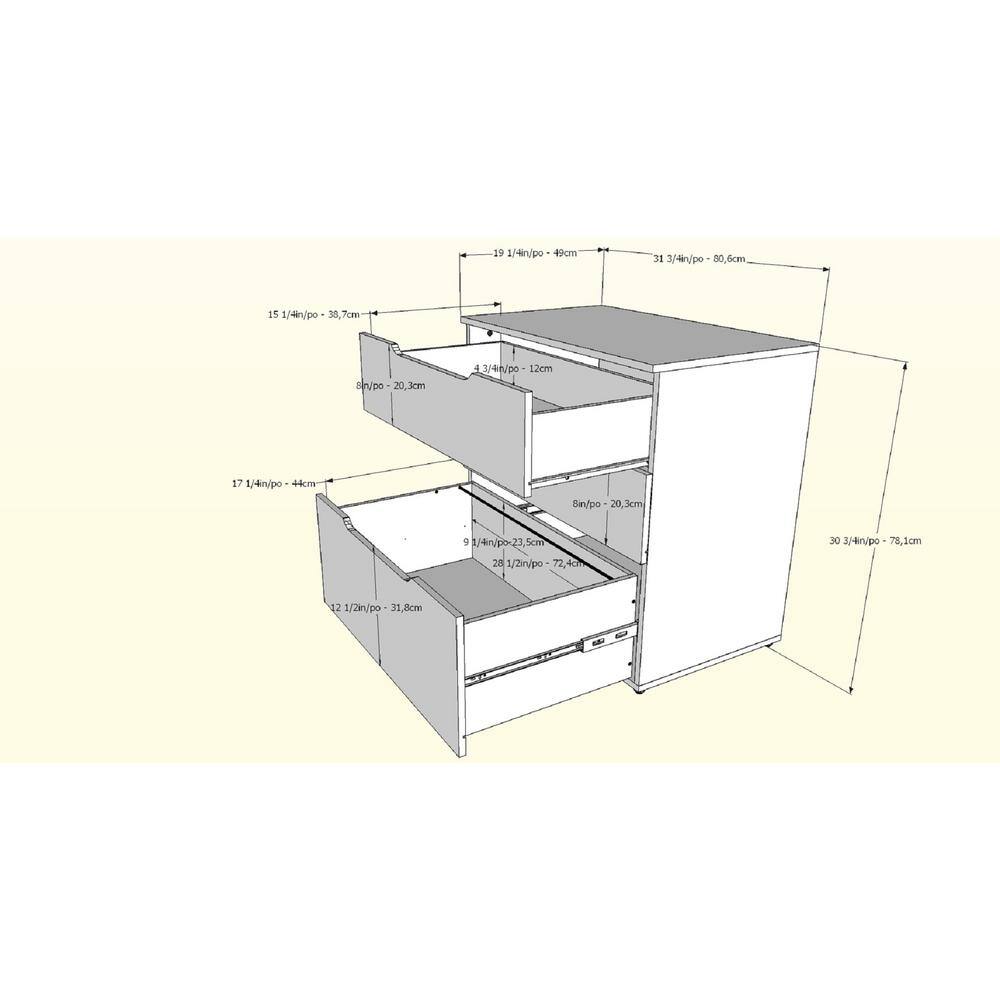 Arobas White Filing Cabinet 600303