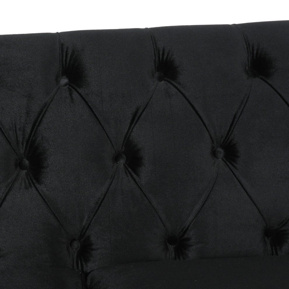 Jameer Modern Glam Tufted Velvet 3 Seater Sofa   Traditional   Sofas   by GDFStudio  Houzz