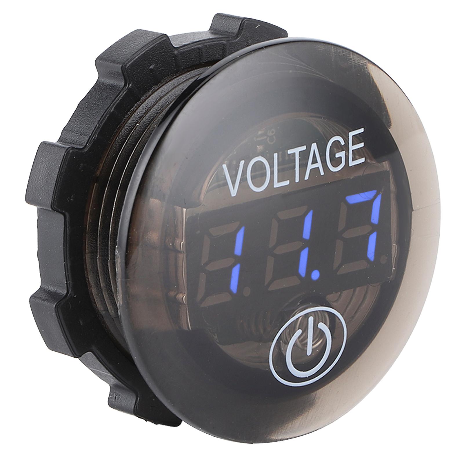 Universal Led Dc Digital Voltmeter Voltage Meter Car Battery Gauge 1224v W/ Touch Switchblue