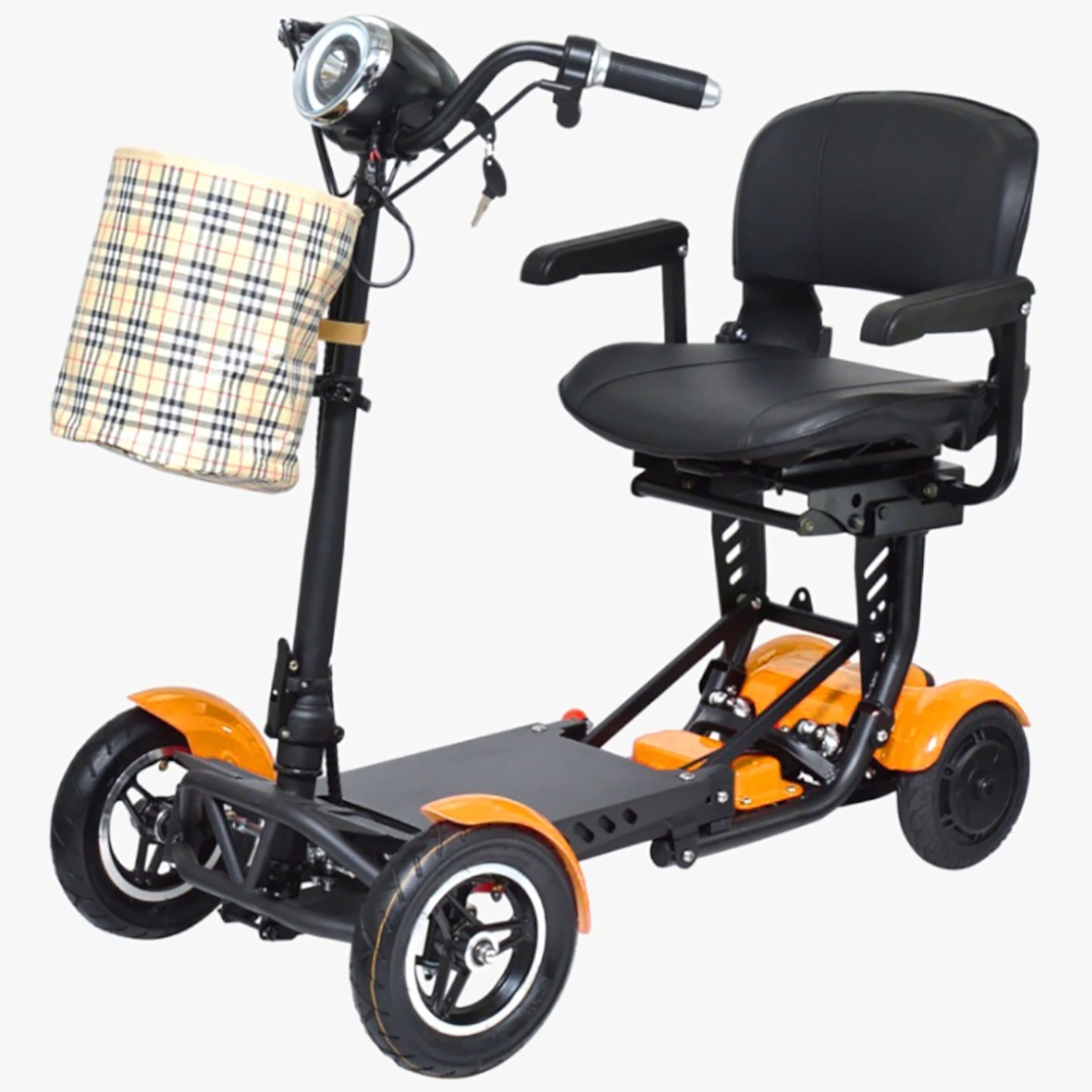 Compact Electric Mobility Scooter, Adjustable Wide Seat Armrests Handlebar