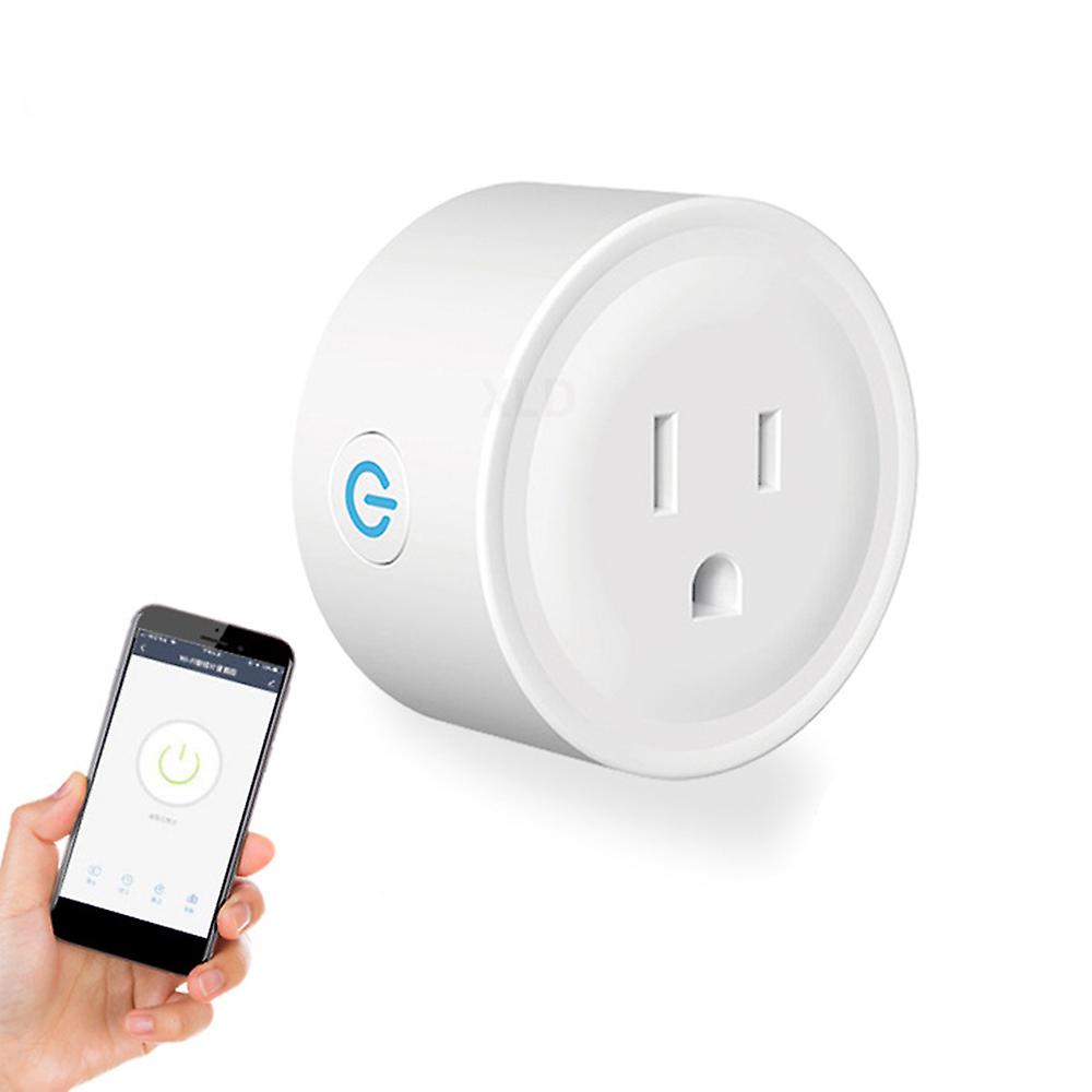 White Smart Wifi Socket Smart Plug Mini Wifi Outlet With Timer Function App Remote Control Wireless Outlet