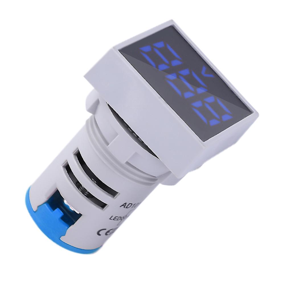 Ac20-500v Led Indicator Light Mini Digital Led Display Voltmeter Square Signal Lamp(blue)