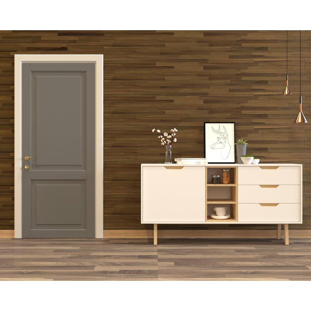 Interbuild 48 in. L x 6 in. W x 0.4 in. T Solid Acacia Shiplap Wall Boards Brown (5 per Package - 8.75 sq. ft. Coverage) 673145