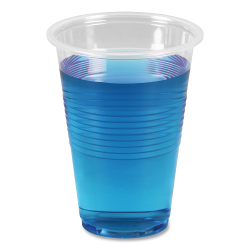 Boardwalk Translucent Plastic Cold Cups， 16 oz， Polypropylene， 50/Pack (TRANSCUP16PK)