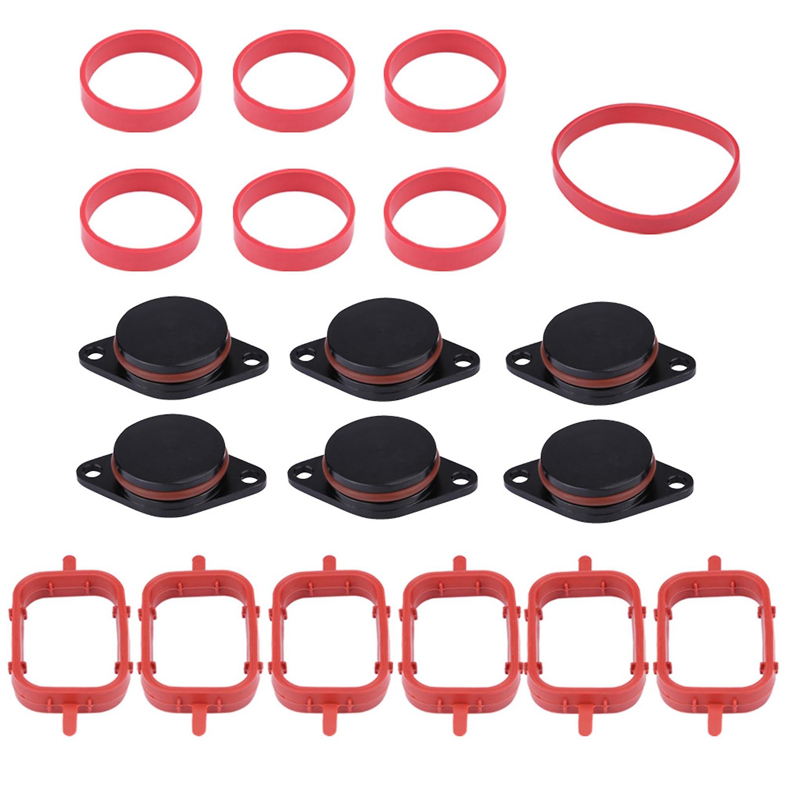 6*33mm Car  Intake Diesel Swirl Flap Blanks Repair Kit With Manifold Gaskets For Bmw (black)