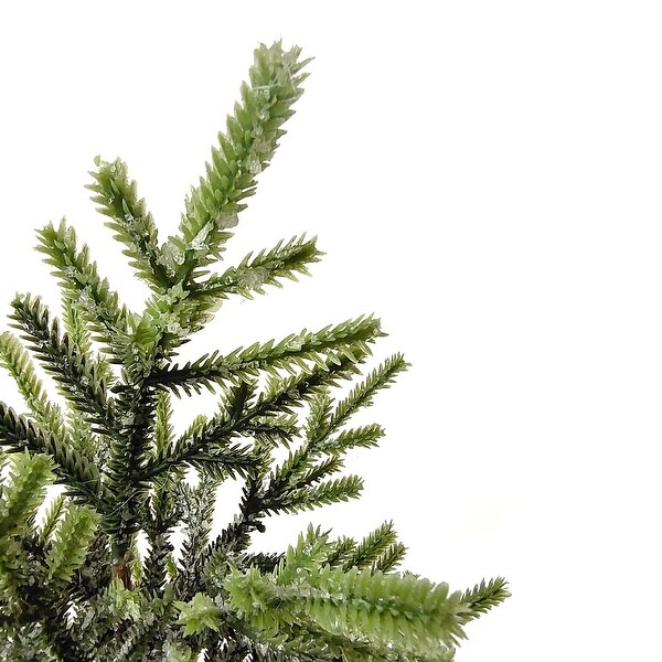 Frosted Ice Pine Artificial Christmas Tree with Jute Base