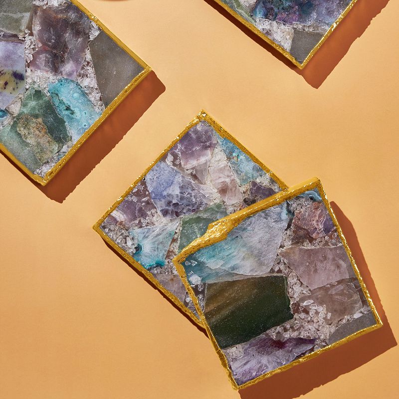 Radiance Composite Agate Coasters， Set of 4