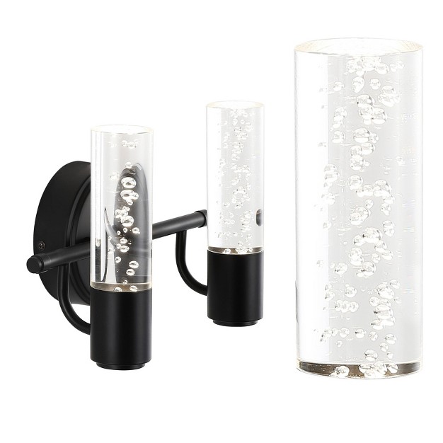 Led 2 light Bolha Minimalist Bubble Acrylic iron Wall Sconce Black Jonathan Y