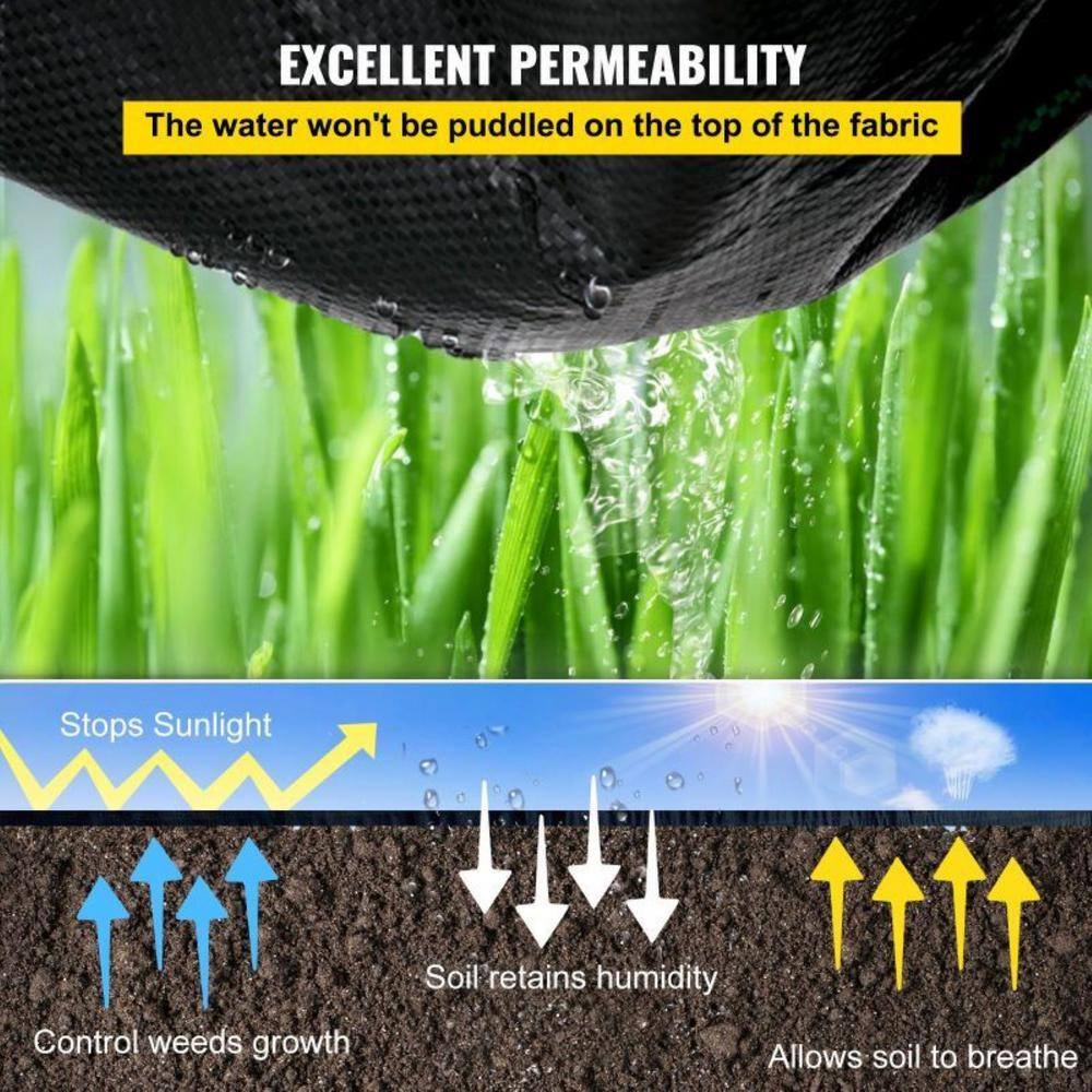 Cisvio 3 ft. x 300 ft. Garden Weed Barrier Fabric For Flower Bed Underlayment Ground Cover D0102H7S9M8