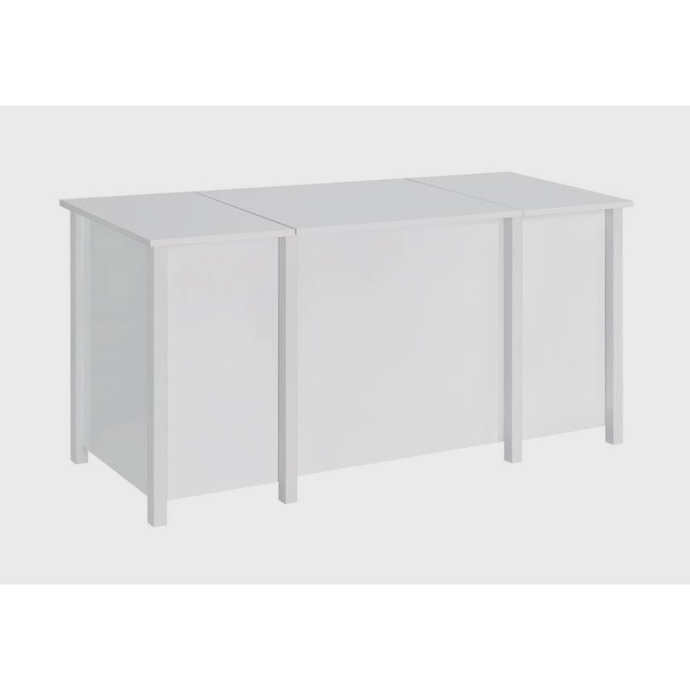 Shore Modern White Lift Top Design Home Office Computer Desk with Drawers and Cabinet