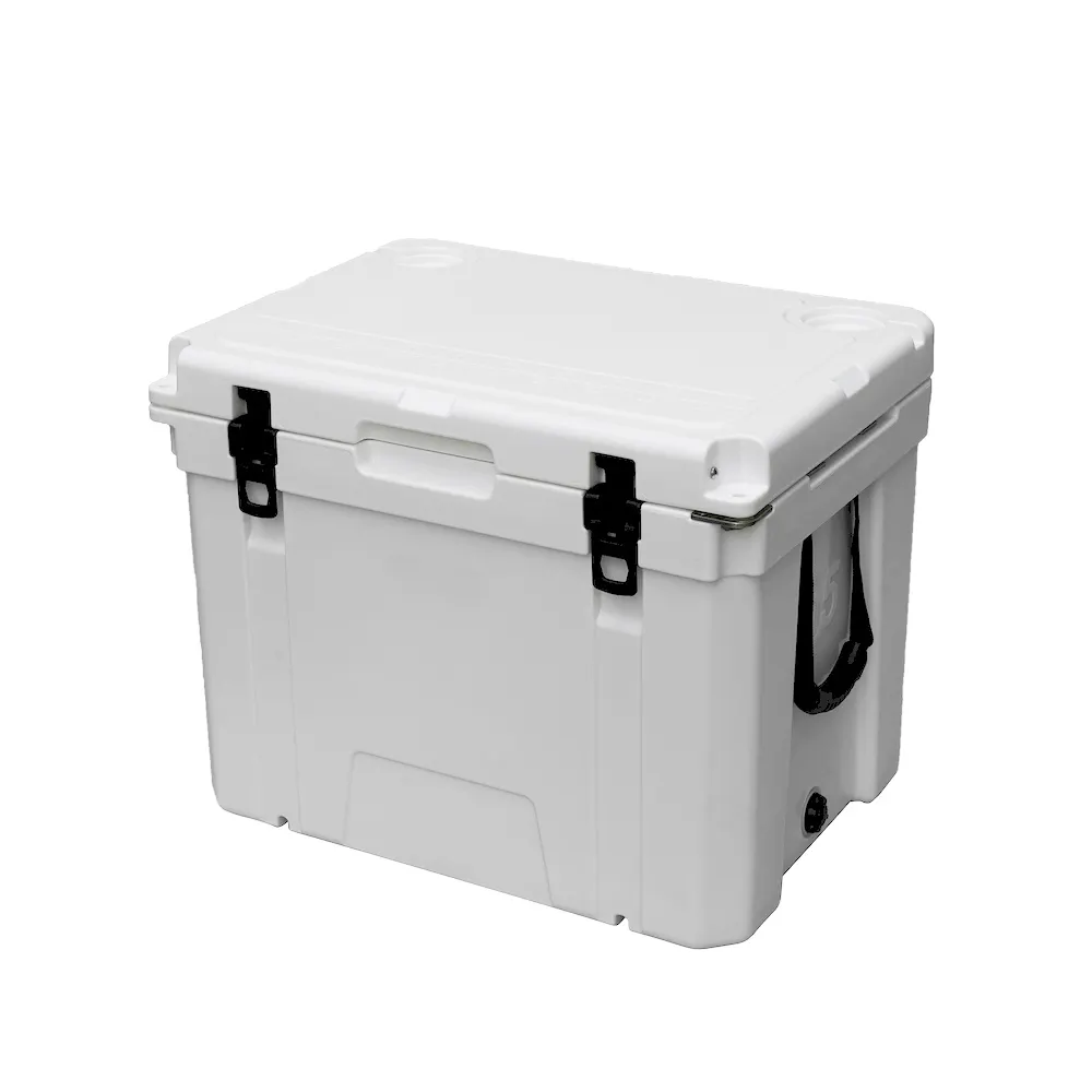 Portable 55qt large Wheeled Rotomolded Coolers ice box with Bottle Openers