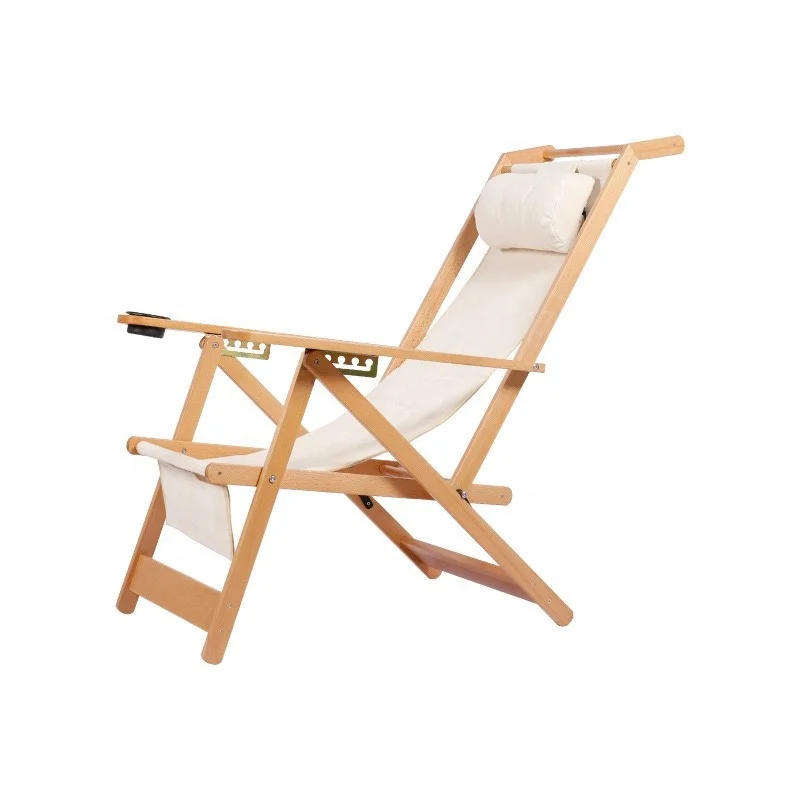 Wholesale Custom Wood Camping Folding Chair  5 Speed Adjustable Folding Chair Outdoor