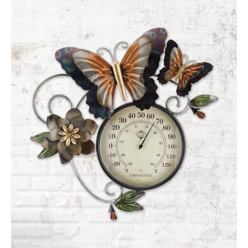 Thermometer Metallic Wall Decor   Butterfly