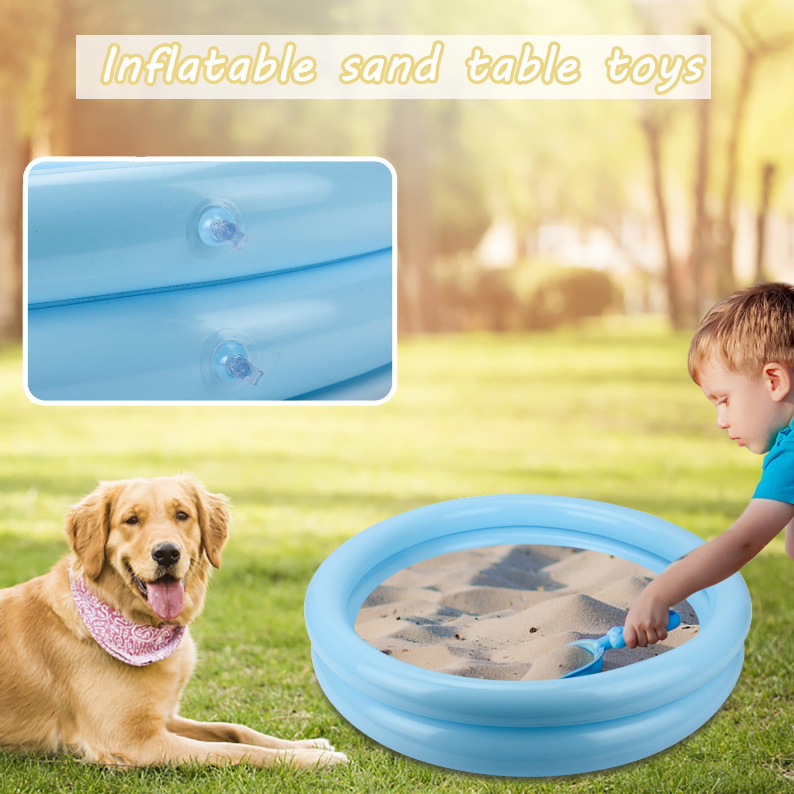 Portable PVC Inflatable Castle Play Sand Box Sandbox Tray Table Toys for Kids