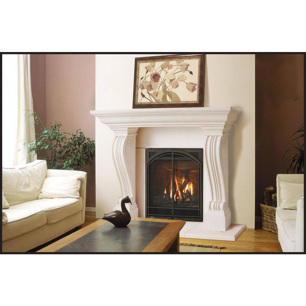 Historic Mantels Chateau Series Jordana 52 in. x 74 in. Cast Stone Mantel CJ14001