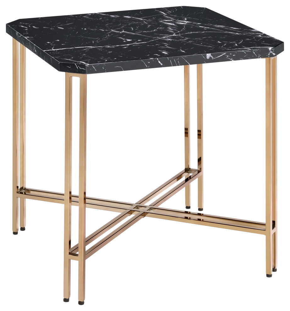 Steve Silver Daxton Black Faux Marble Square End Table   Contemporary   Side Tables And End Tables   by Steve Silver  Houzz